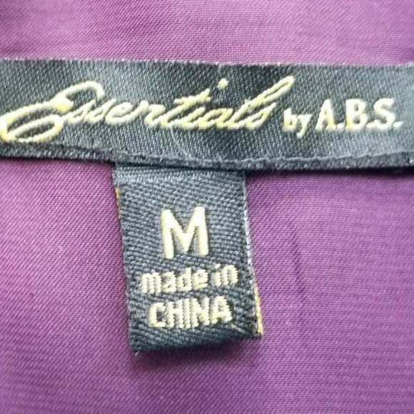 Essentials by ABS Aubergine Dress Ruffle and Bead Detail on Neckline - Picture 5 of 7